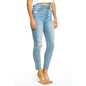 Light Wash High Waist Distressed Jeans